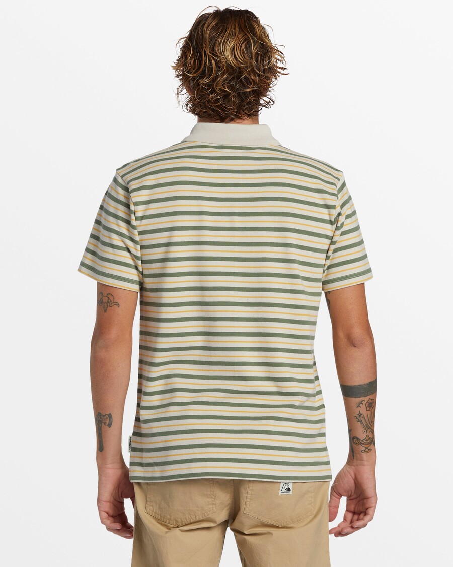 Quiksilver Dna Polo Crew Gat Top - Silver Birch Dna Polo