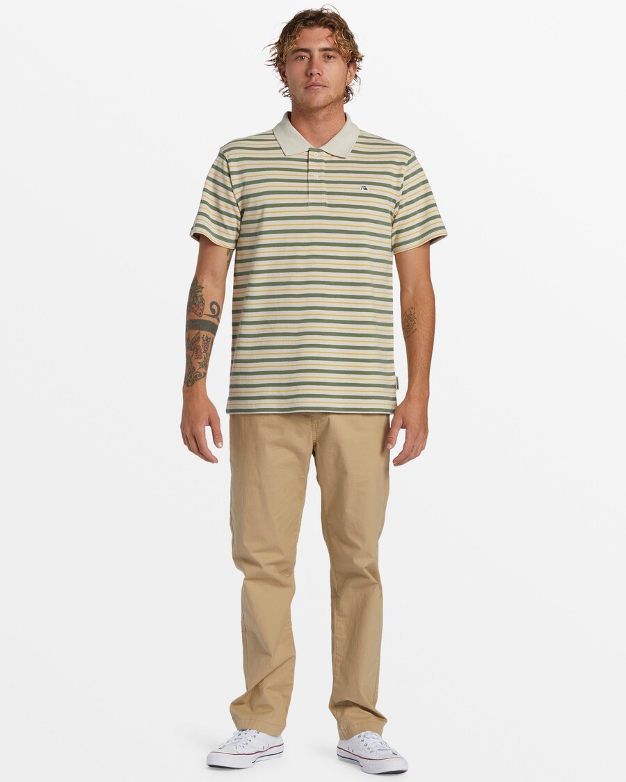 Quiksilver Dna Polo Crew Gat Top - Silver Birch Dna Polo