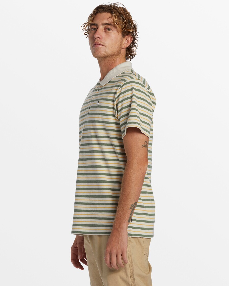 Quiksilver Dna Polo Crew Gat Top - Silver Birch Dna Polo