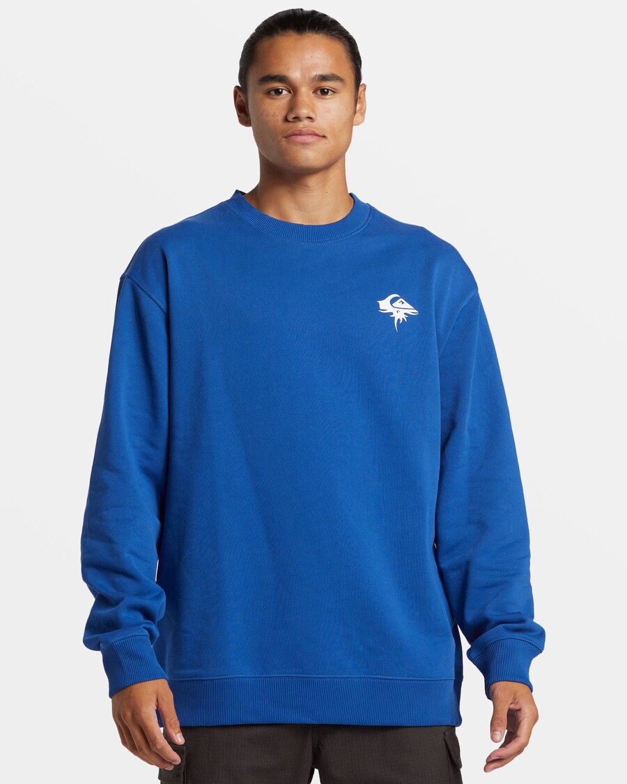 Mikina Quiksilver Dna Thorn Logo Crewneck - Monaco Blue
