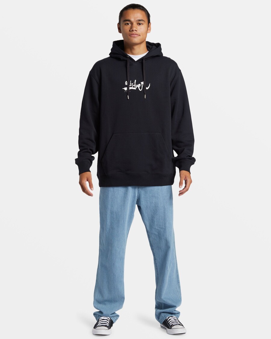 Mikina S Kapucí S Logem Quiksilver Dna - černá