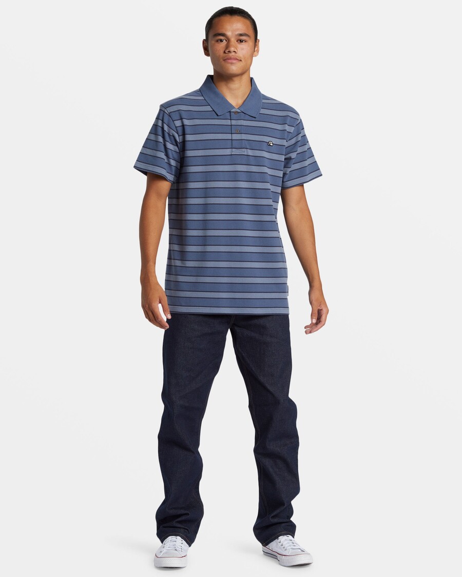 Quiksilver Dna Polo Topp Med Rund Hals - Dna Polo Vintage Indigo