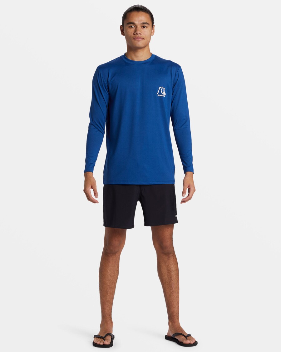 Quik Silver DNA Bubble Logo Long Sleeve Surf Tee - Monaco Blue