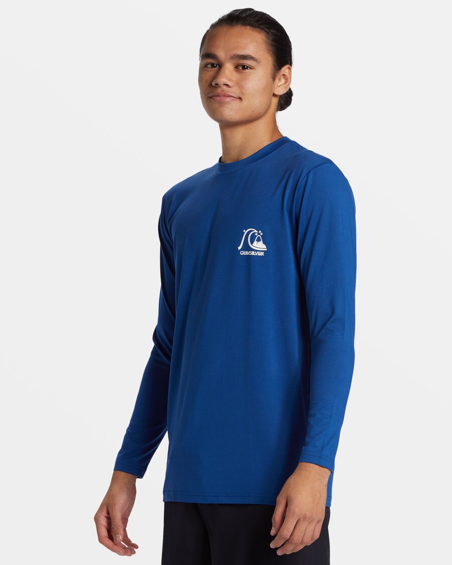 Quik Silver DNA Bubble Logo Long Sleeve Surf Tee - Monaco Blue