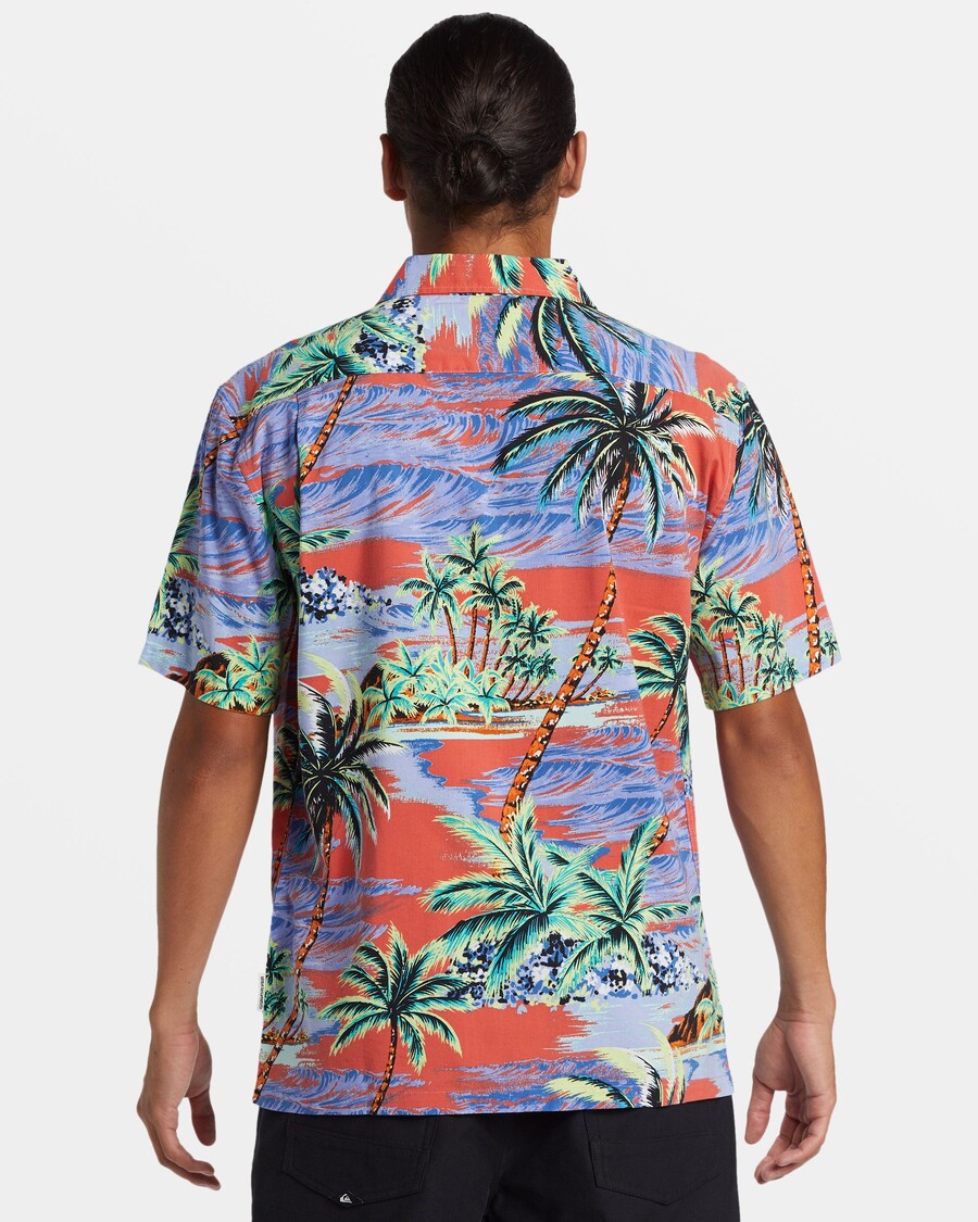 Quiksilver Dna Island Košeľa S Krátkym Rukávom - Spiced Coral Dna Island Ss