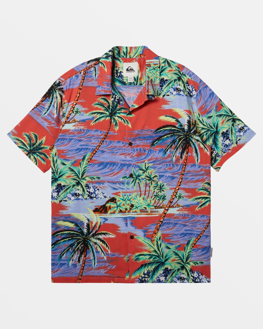 Quiksilver Dna Island Košeľa S Krátkym Rukávom - Spiced Coral Dna Island Ss