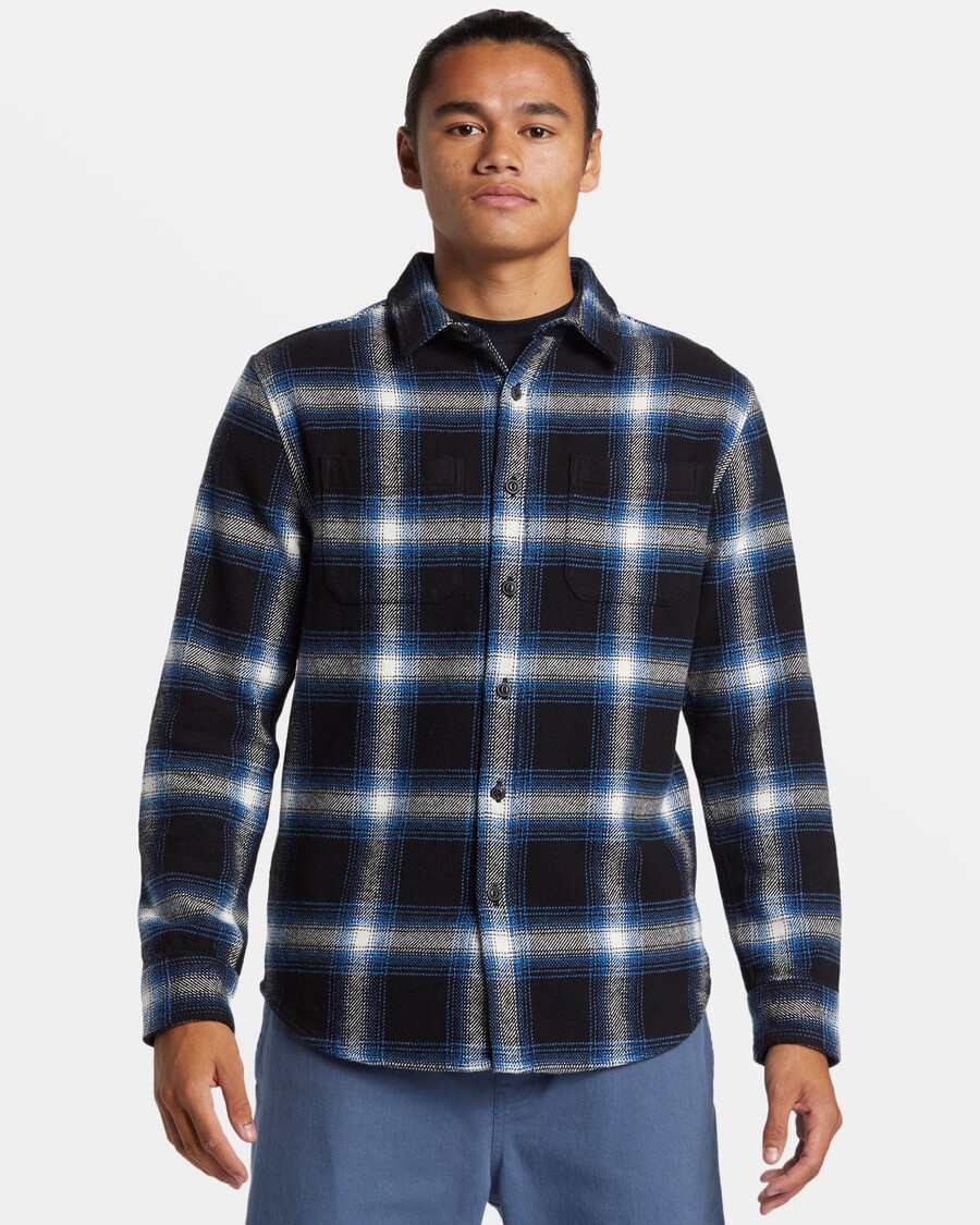 Quik Silver DNA Long Sleeve Flannel Shirt - Black DNA Flannel