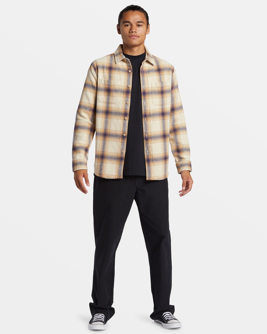 Quik Silver DNA Long Sleeve Flannel Shirt - Fog DNA Flannel