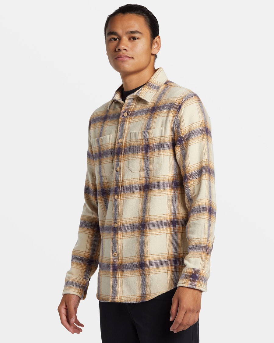 Quik Silver DNA Long Sleeve Flannel Shirt - Fog DNA Flannel