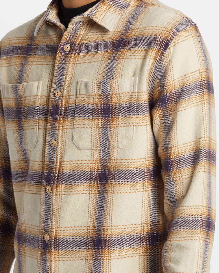 Quik Silver DNA Long Sleeve Flannel Shirt - Fog DNA Flannel
