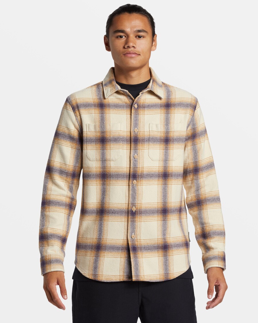 Quik Silver DNA Long Sleeve Flannel Shirt - Fog DNA Flannel