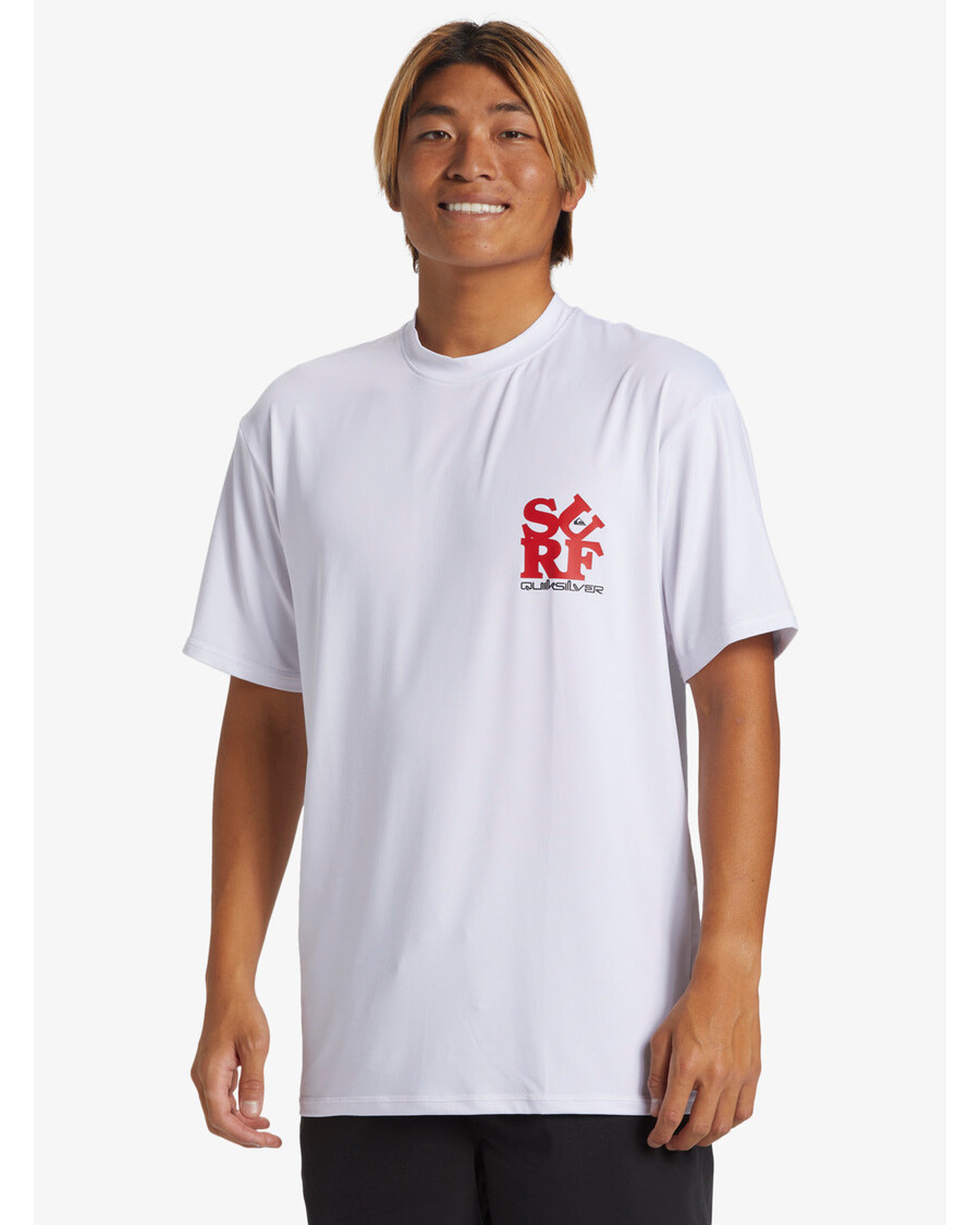 Quik Silver Everyday Short Sleeve Surf Tee - White/Black