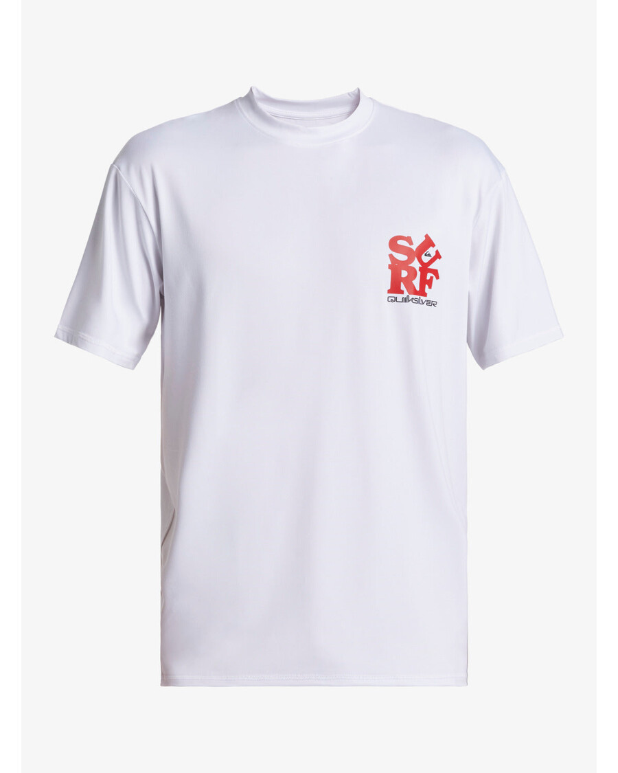 Quiksilver καθημερινό κοντομάνικο μπλουζάκι σερφ - λευκό/μαύρο