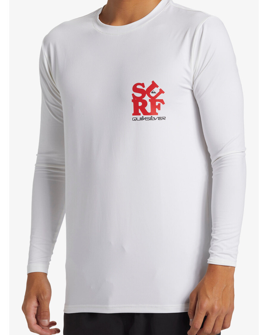 T-shirt Da Surf A Maniche Lunghe Per Tutti I Giorni Di Quiksilver - Bianca/nera