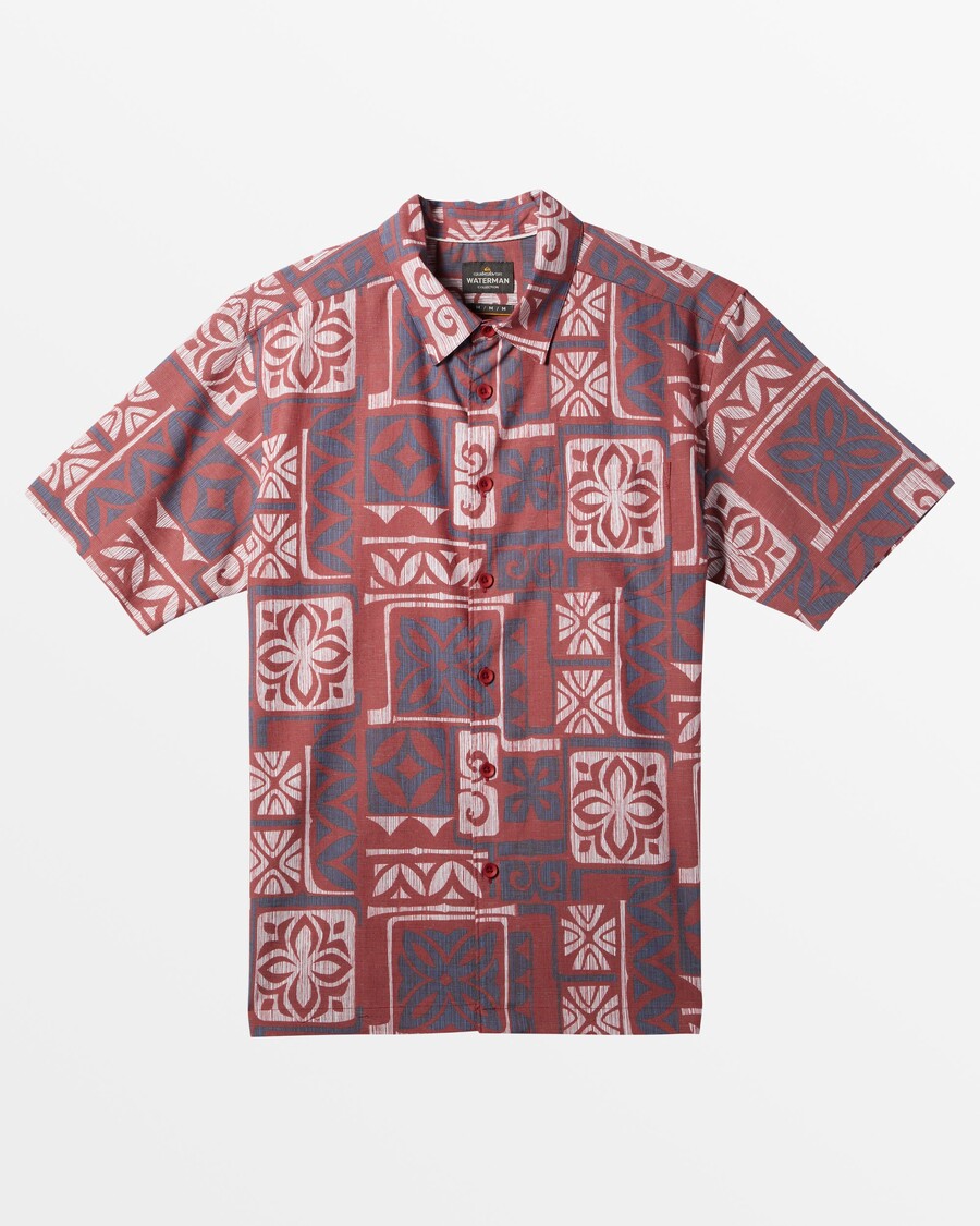 Quiksilver Waterman Tapa Time κοντομάνικο πουκάμισο - Fire Tapa Time υφαντό