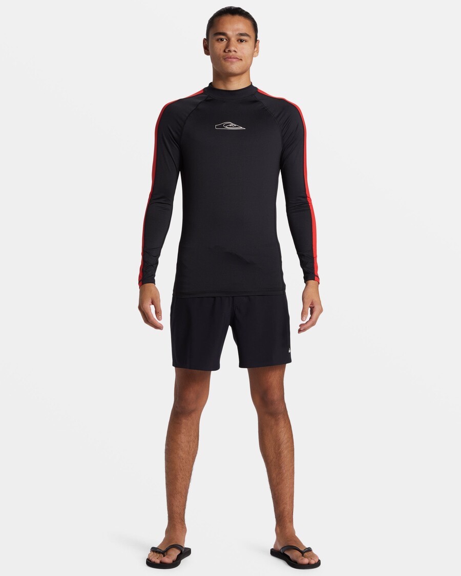 Quik Silver Griff Long Sleeve Surf Tee - Black