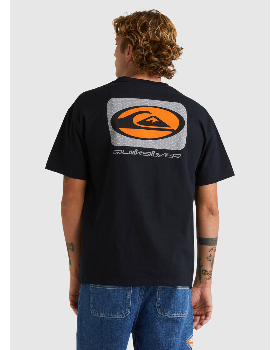 Quik Sidabriniai Korio Marškinėliai Trumpomis Rankovėmis - Juodi