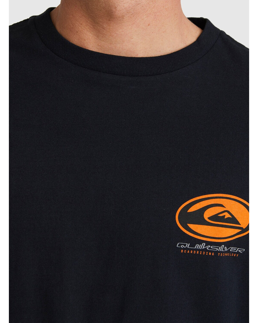 Quik Sidabriniai Korio Marškinėliai Trumpomis Rankovėmis - Juodi