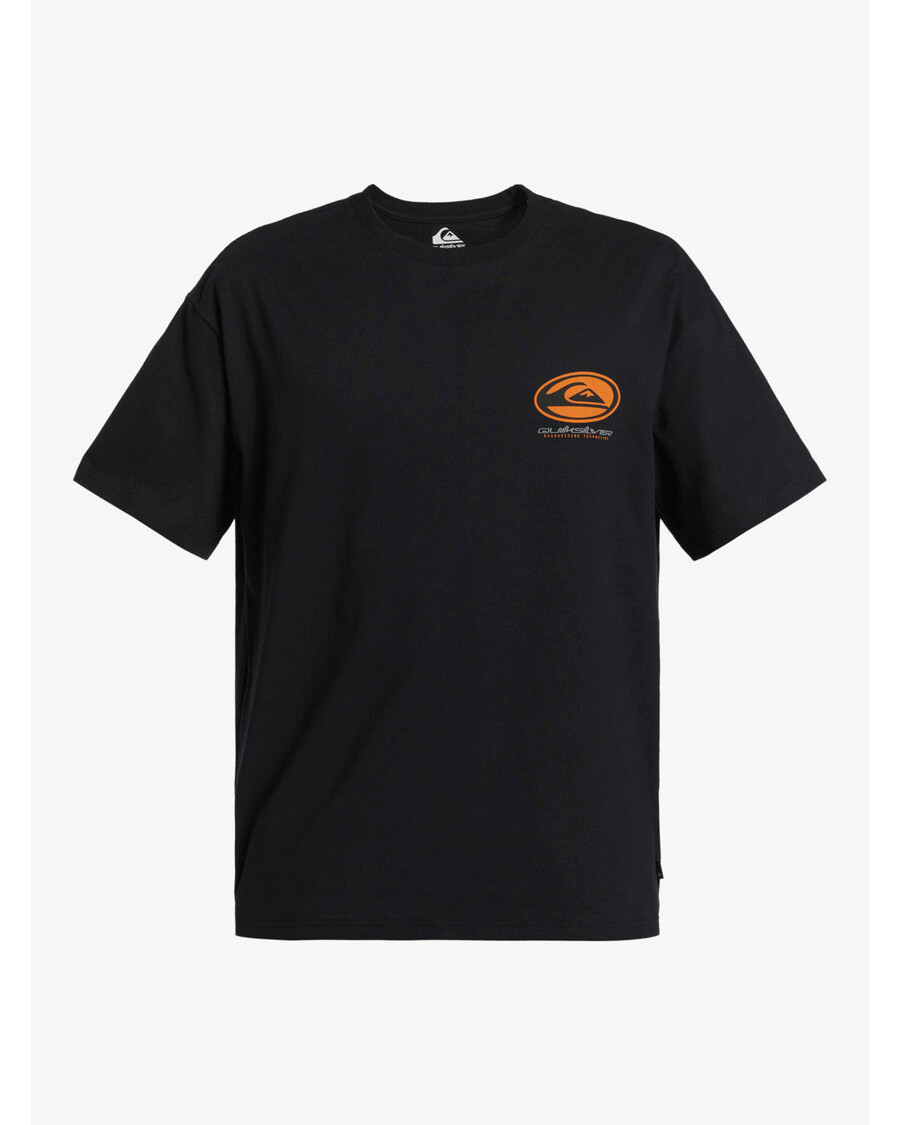 Quik Sidabriniai Korio Marškinėliai Trumpomis Rankovėmis - Juodi