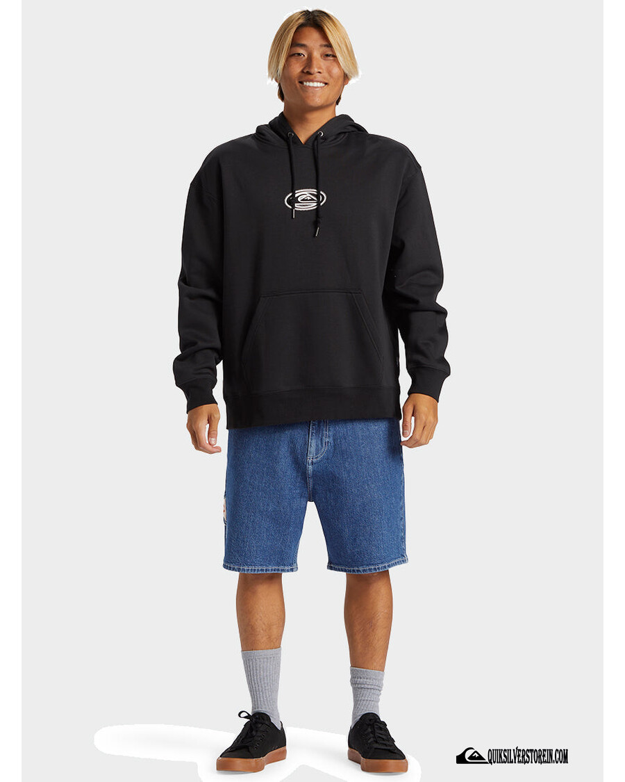 Quiksilver New Instinct Hooded Sweatshirt עם צווארון - שחור