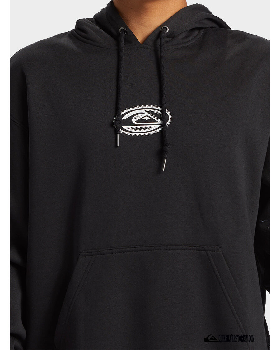 Quiksilver New Instinct Hooded Sweatshirt עם צווארון - שחור