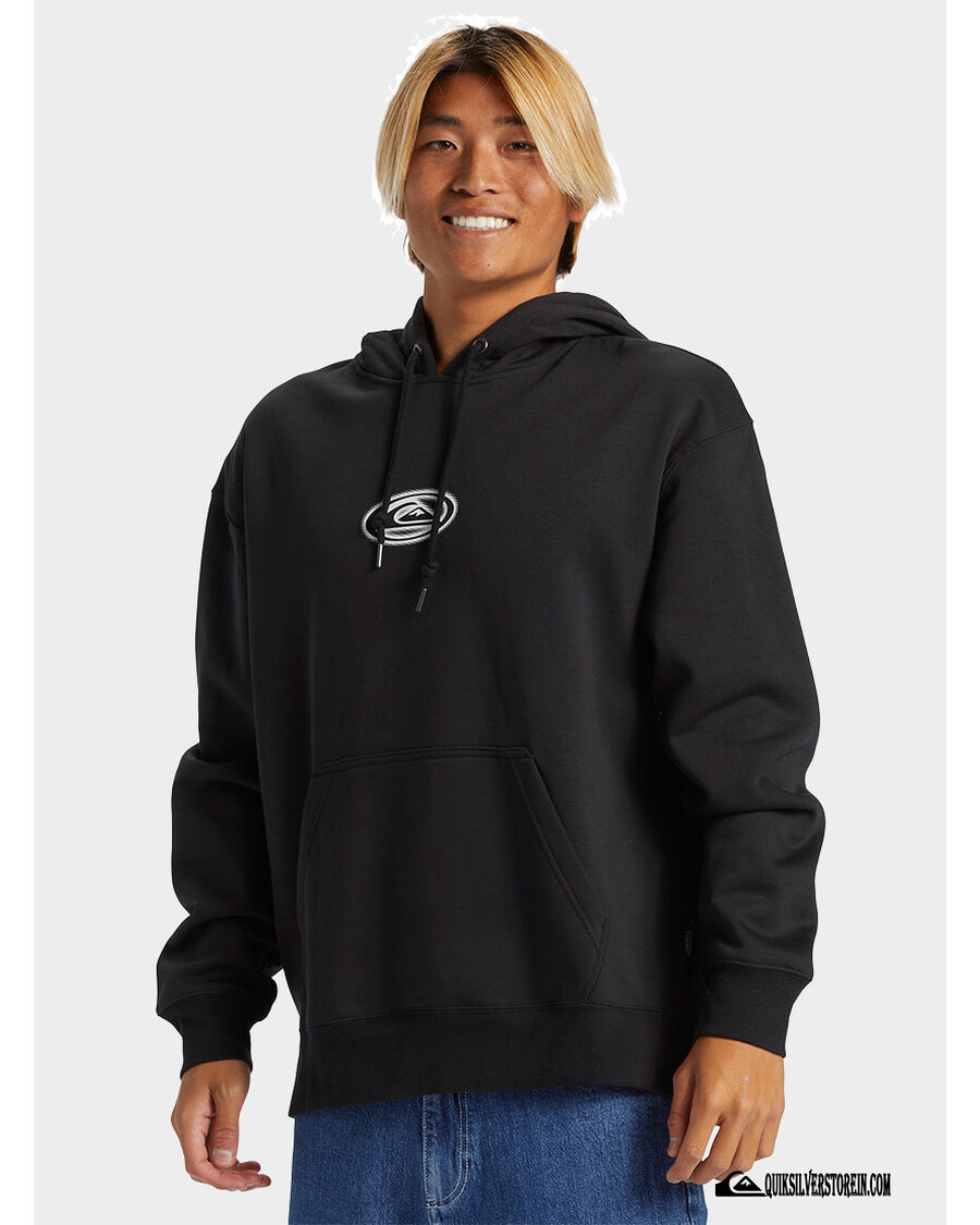 Quiksilver New Instinct Hooded Sweatshirt עם צווארון - שחור