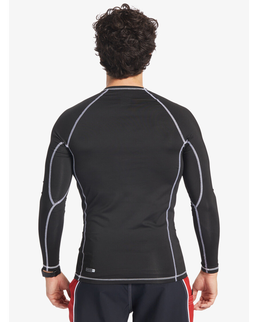 クイックシルバーサターンプロテクション長袖 UPF 50 ラッシュガード - ブラック