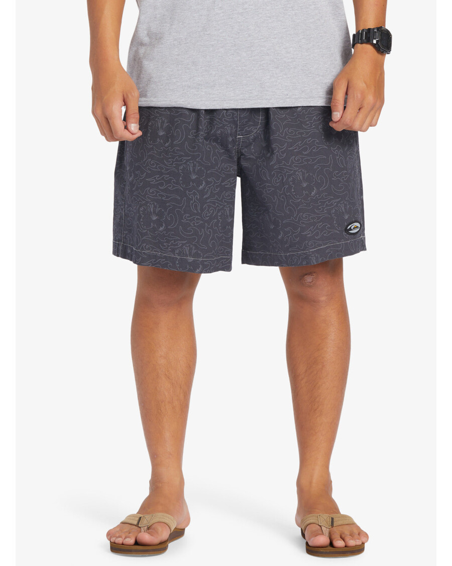 Quiksilver Saturn Taxer 18" Elastické šortky - Asfaltové Kmenové Květinové