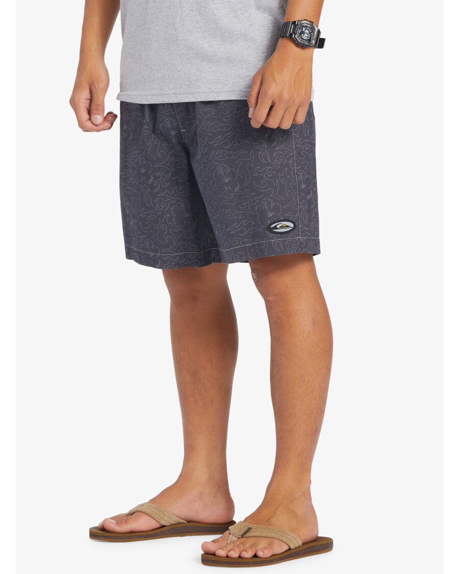 Quiksilver Saturn Taxer 18" Elastické šortky - Asfaltové Kmenové Květinové