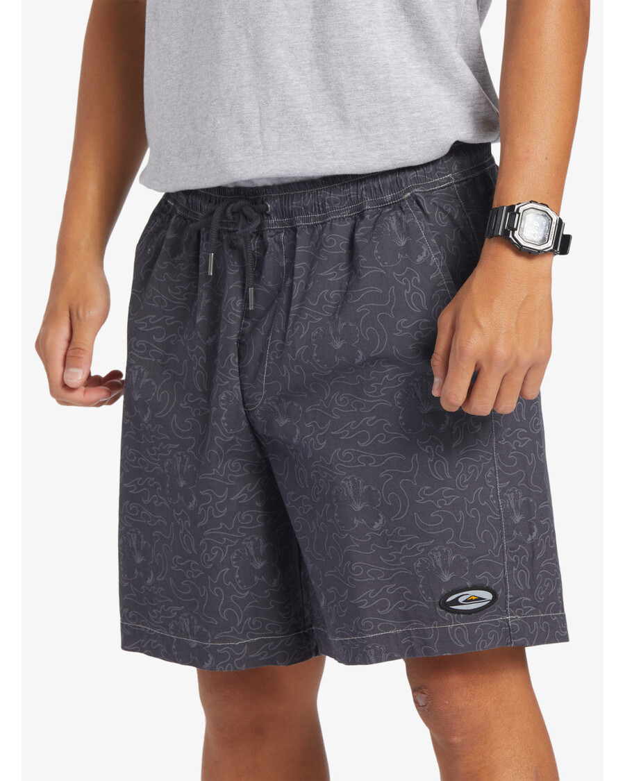 Quiksilver Saturn Taxer 18" Elastické šortky - Asfaltové Kmenové Květinové