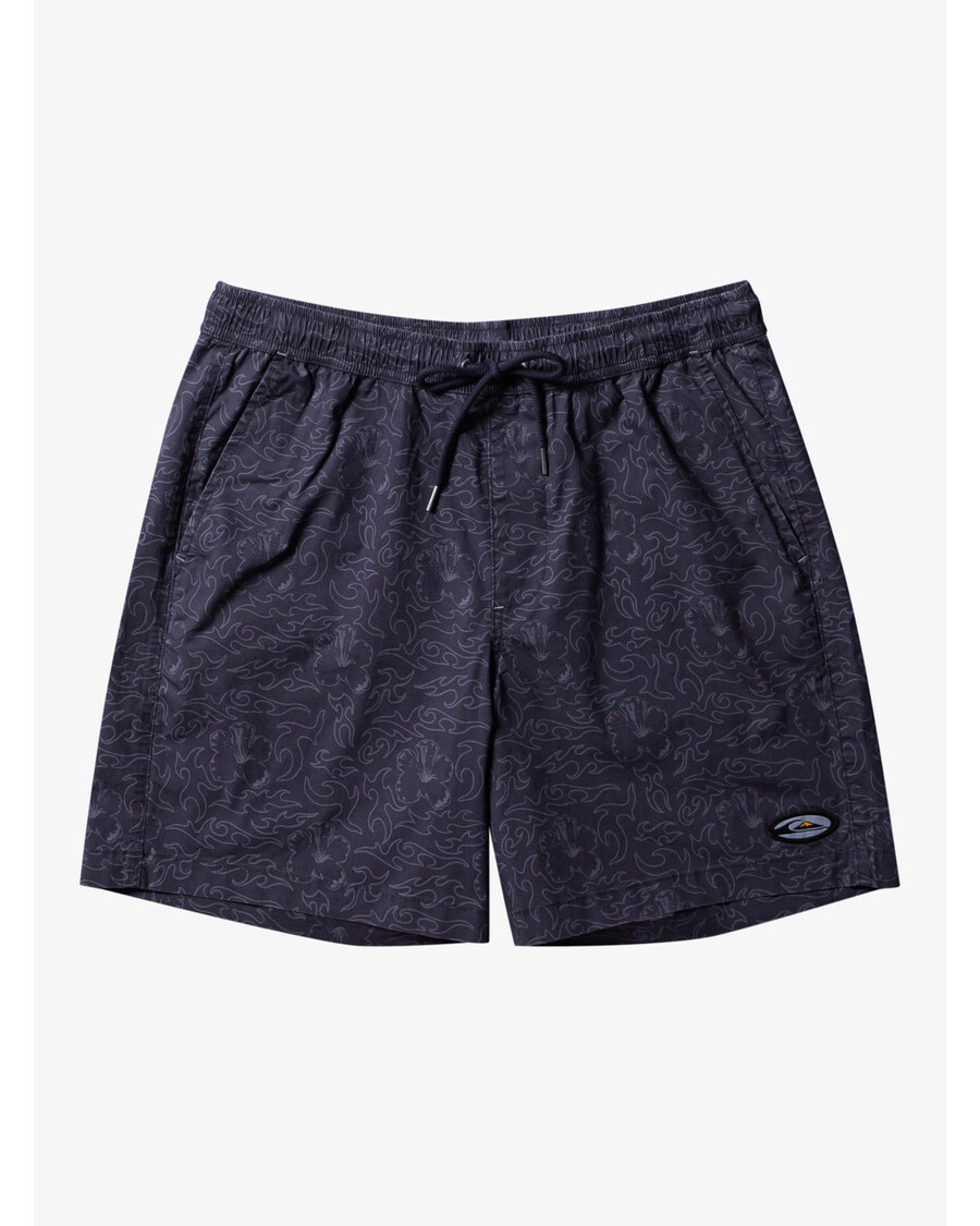 Quiksilver Saturn Taxer 18 אינץ' מכנסיים קצרים אלסטיים - זפת שבטי פרחוני
