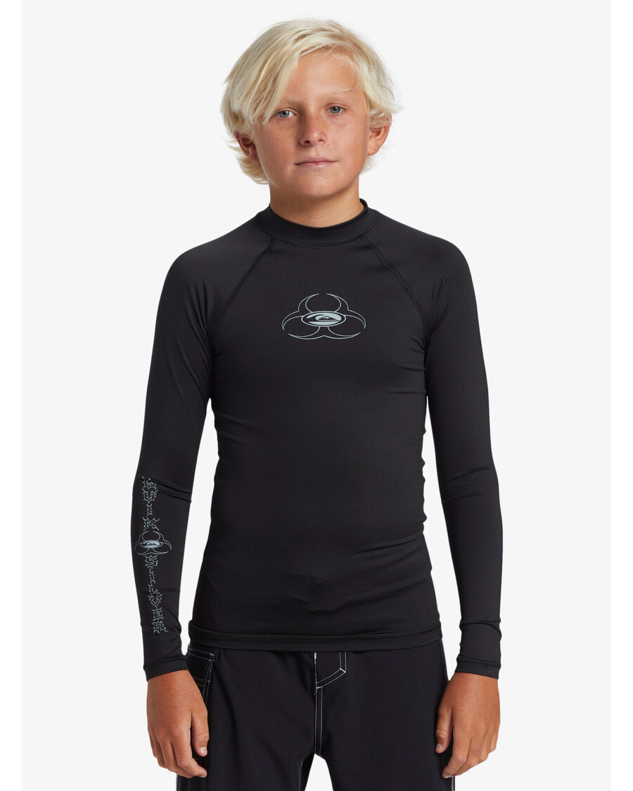 Quik Silver Boys 8-16 Saturn UPF 50 Long Sleeve Surf Tee - Black