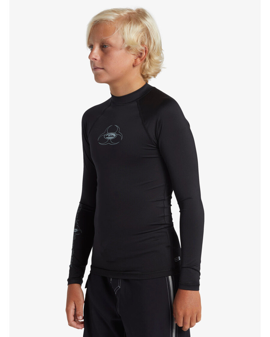Quik Silver Boys 8-16 Saturn UPF 50 Long Sleeve Surf Tee - Black