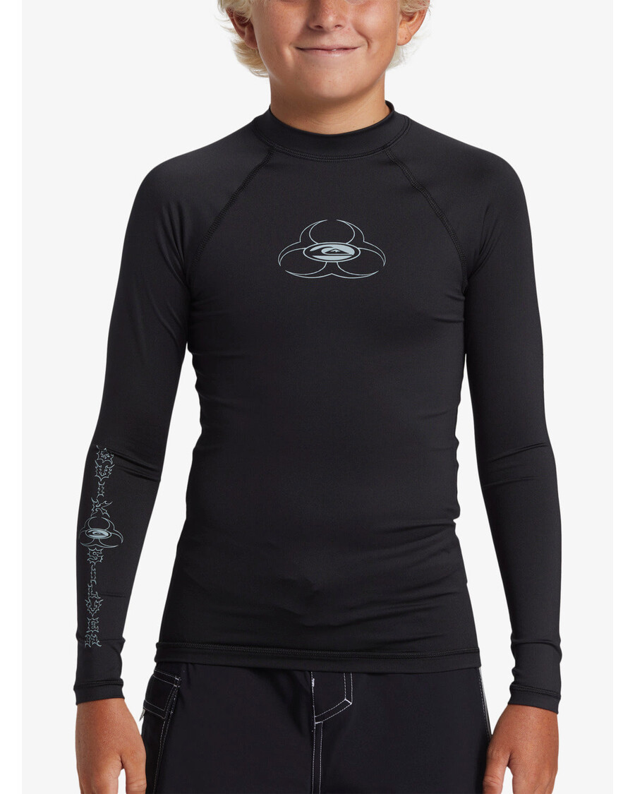 Quik Silver Boys 8-16 Saturn UPF 50 Long Sleeve Surf Tee - Black