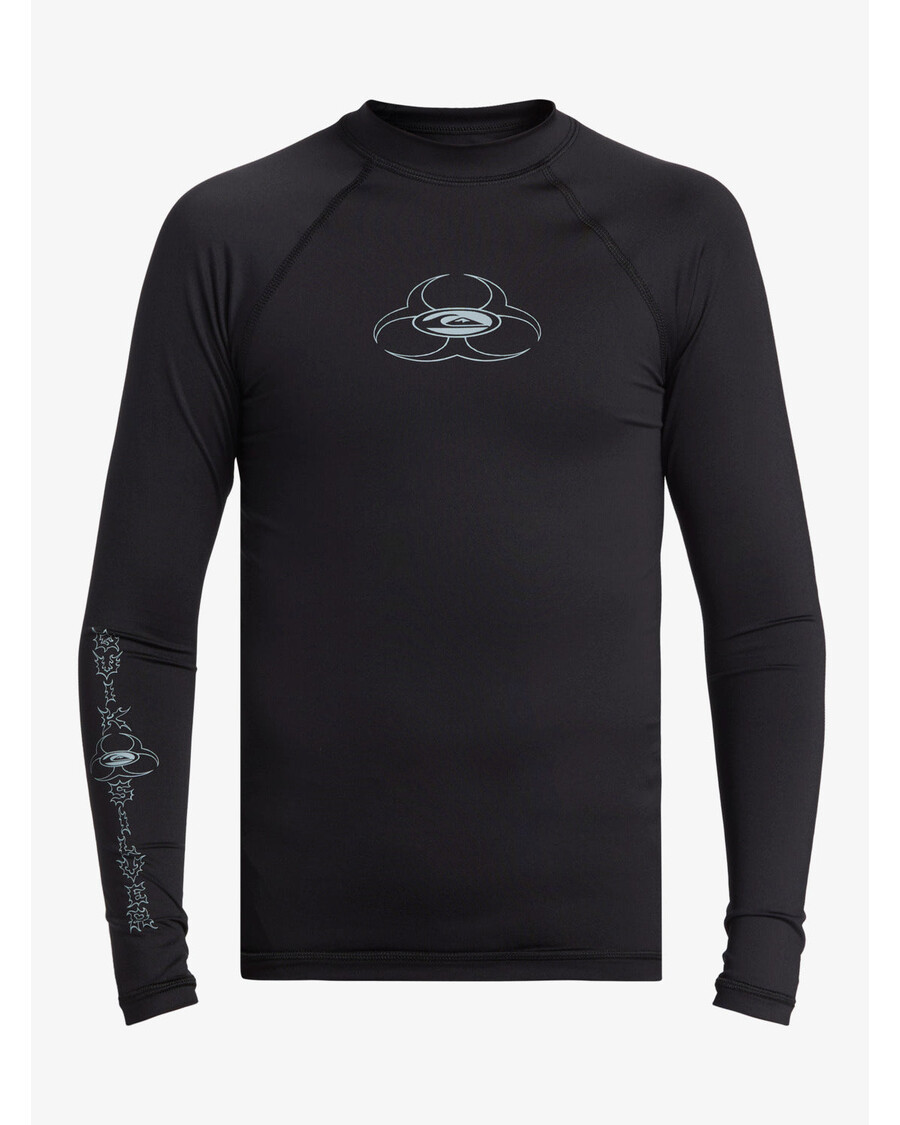 Quiksilver בנים 8-16 Saturn Upf 50 חולצת גלישה עם שרוול ארוך - שחור