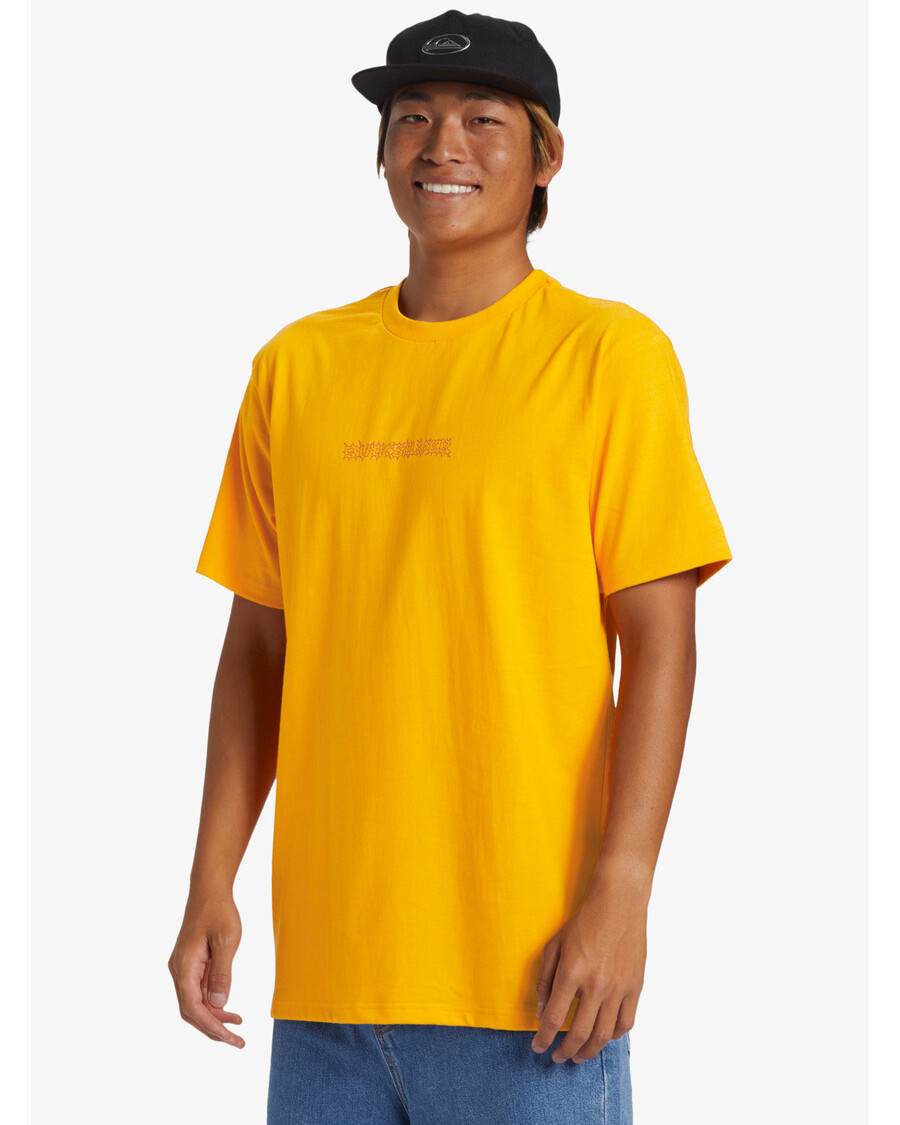 Quiksilver Razor Trumpomis Rankovėmis Saturno Marškinėliai - švytinčios Geltonos Spalvos