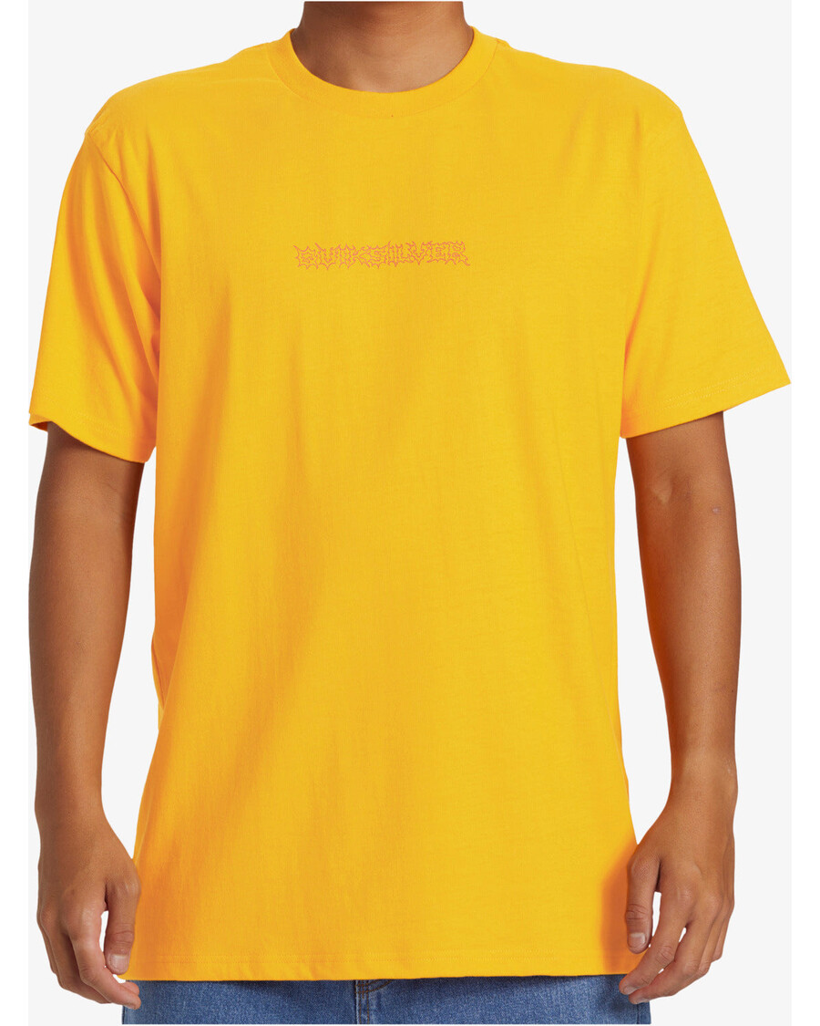 Quiksilver Razor Trumpomis Rankovėmis Saturno Marškinėliai - švytinčios Geltonos Spalvos
