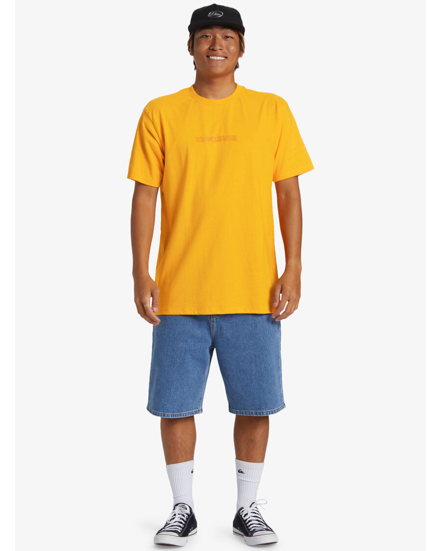 Quiksilver Razor Trumpomis Rankovėmis Saturno Marškinėliai - švytinčios Geltonos Spalvos