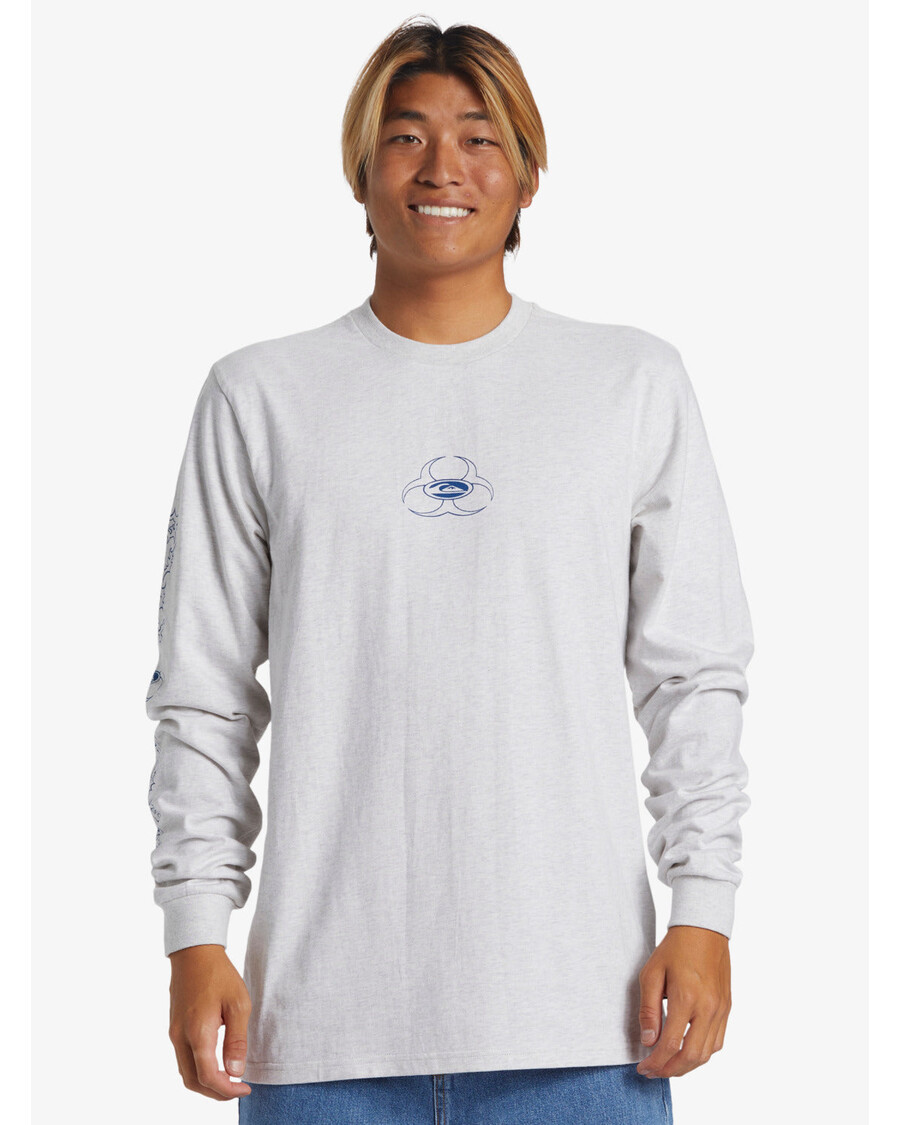 Quik Silver Bio Hazard Long Sleeve Saturn T-Shirt - Snow Heather