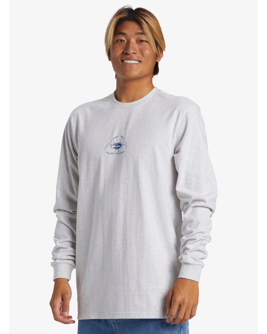 Quik Silver Bio Hazard Long Sleeve Saturn T-Shirt - Snow Heather