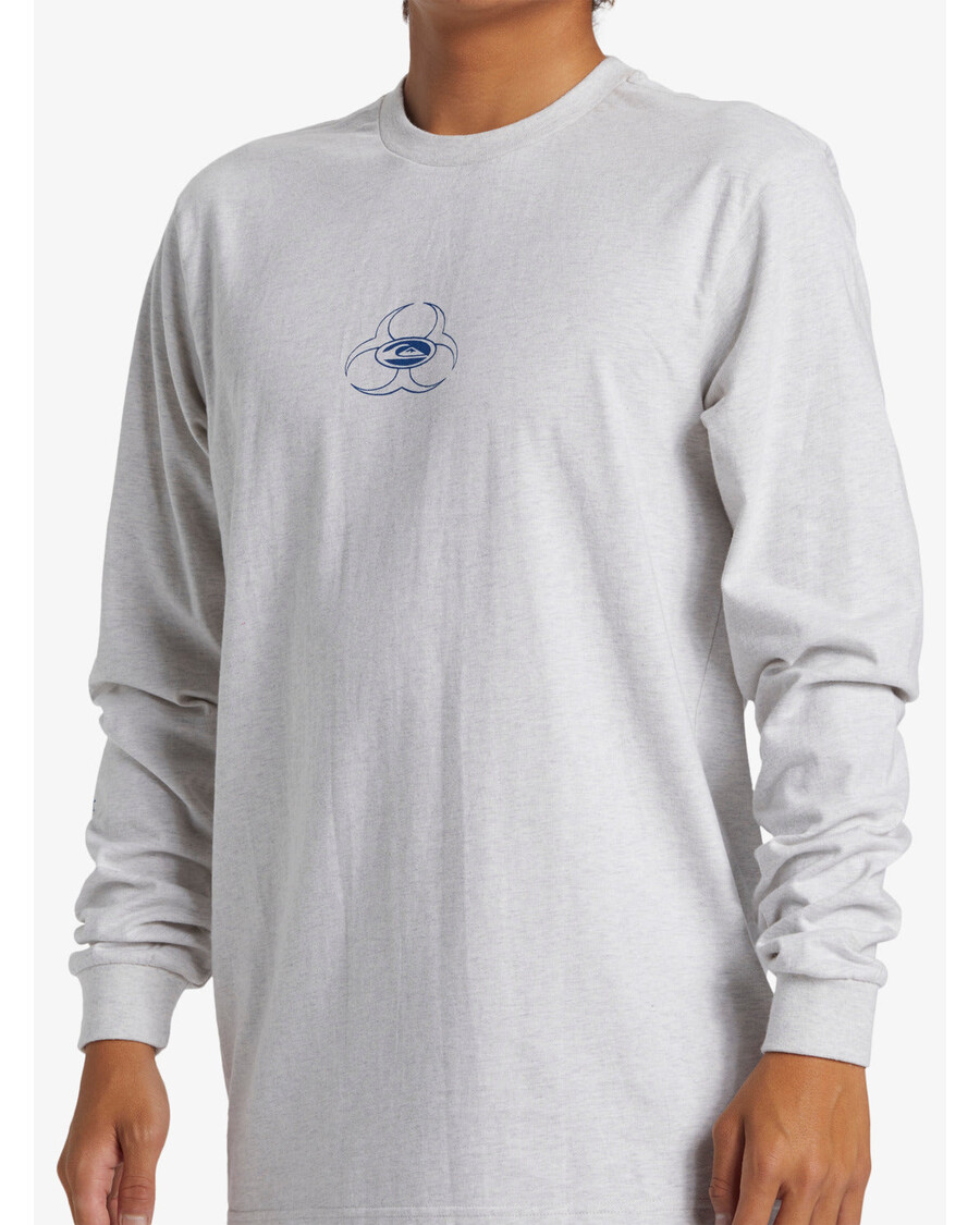 Quik Silver Bio Hazard Long Sleeve Saturn T-Shirt - Snow Heather