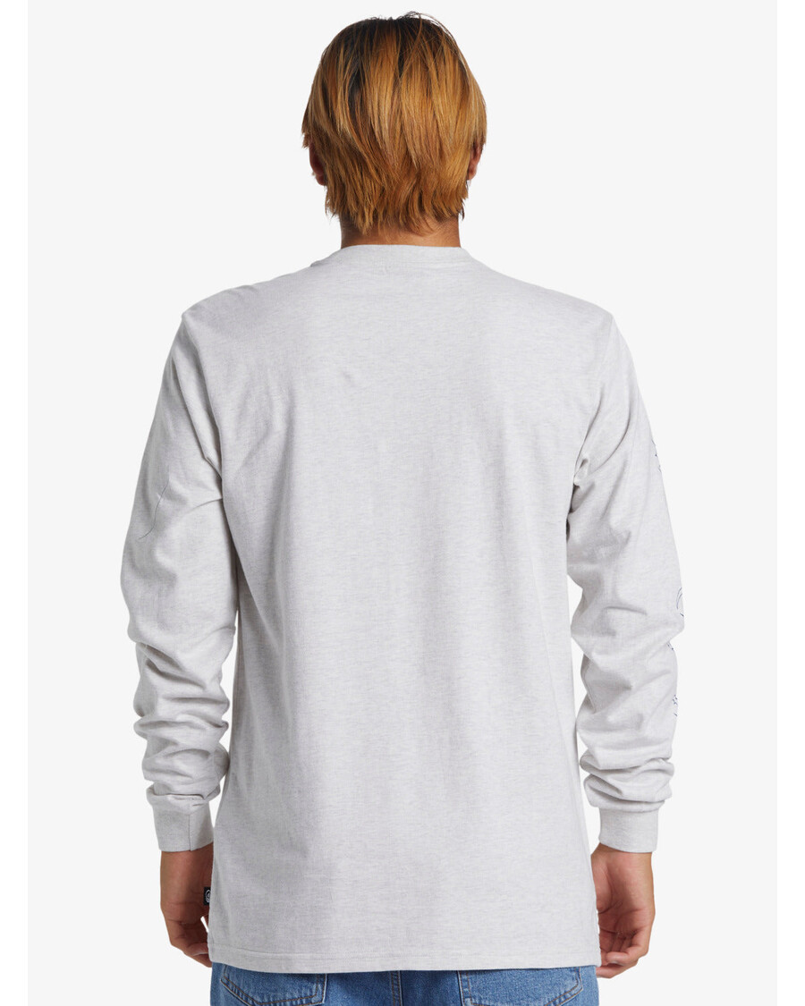 Quik Silver Bio Hazard Long Sleeve Saturn T-Shirt - Snow Heather