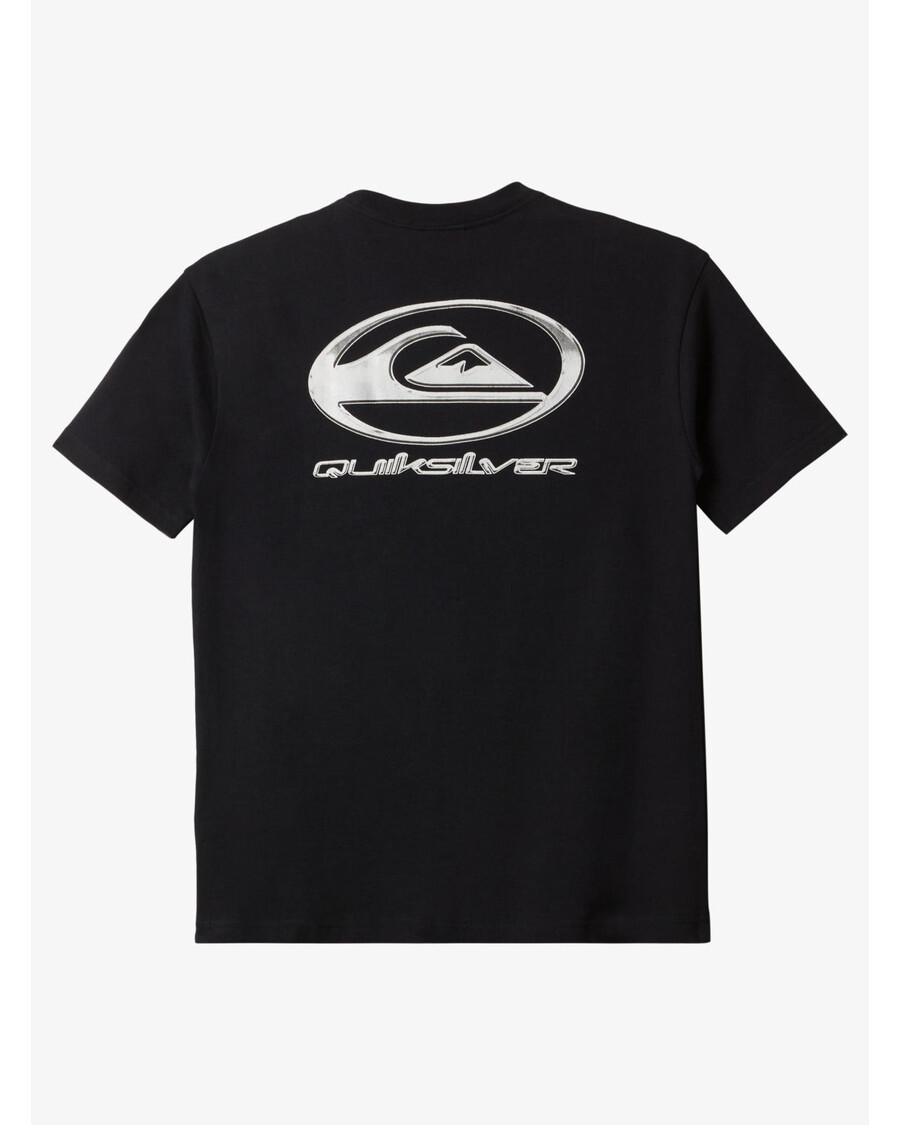 Quik Silver Boys 8-16 Chrome Logo T-Shirt - Black