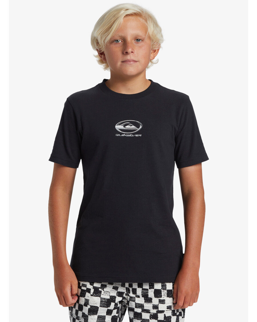 Quik Silver Boys 8-16 Chrome Logo T-Shirt - Black
