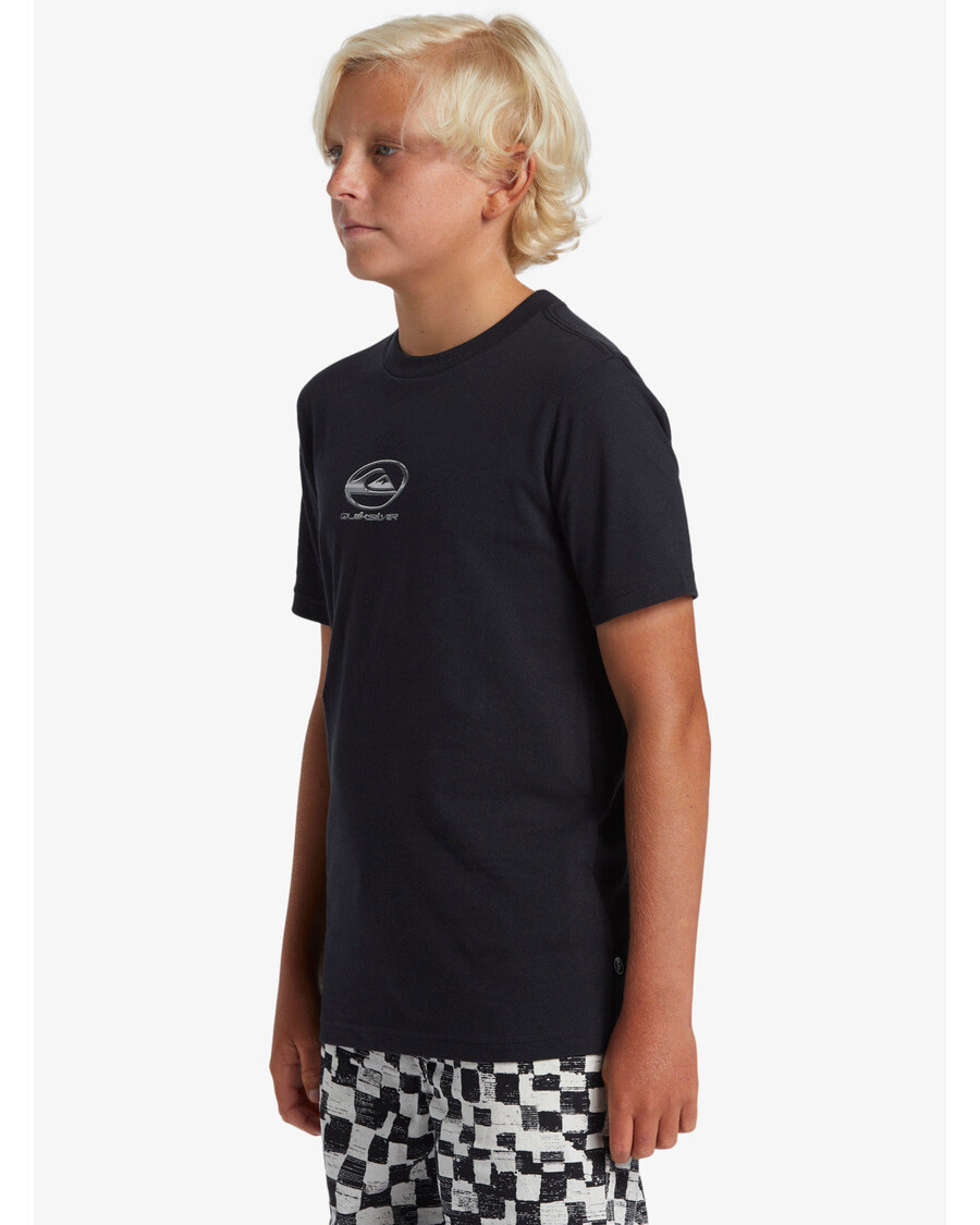 Quik Silver Boys 8-16 Chrome Logo T-Shirt - Black