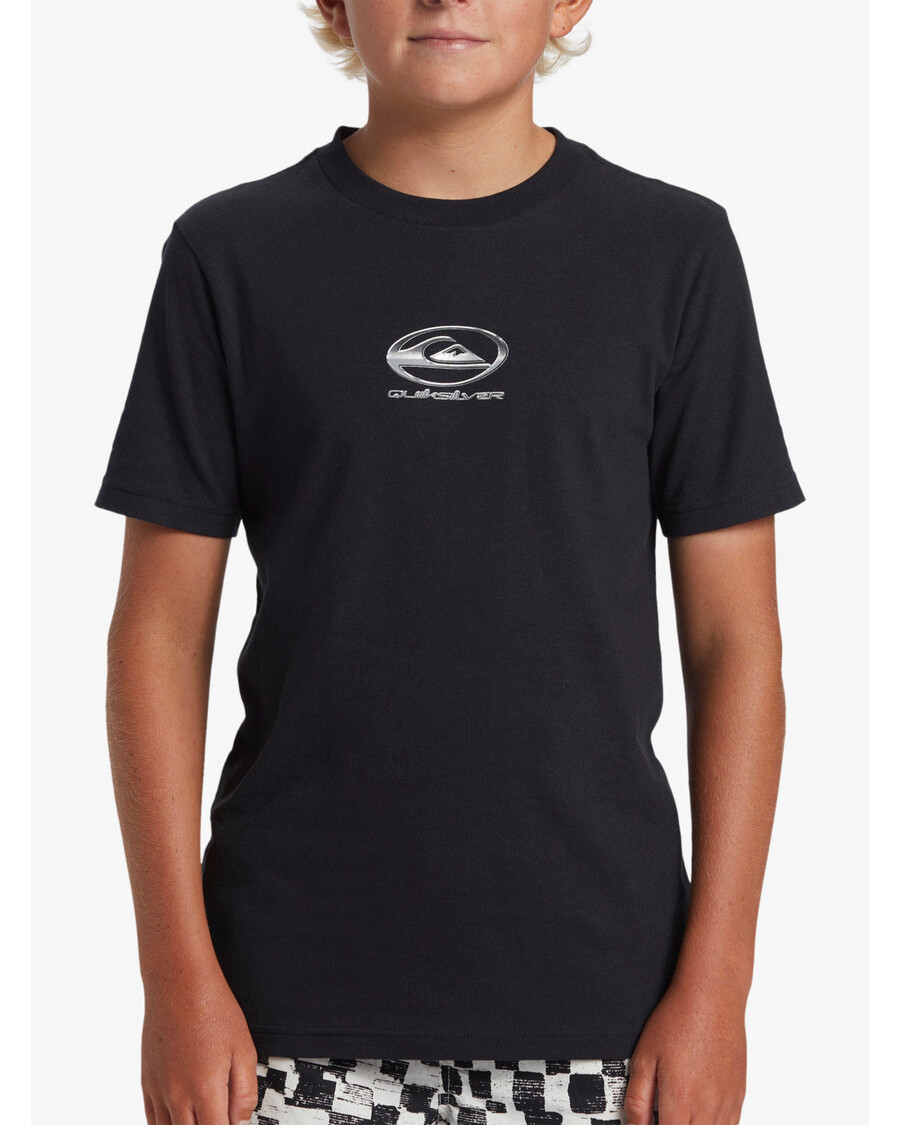 Quik Silver Boys 8-16 Chrome Logo T-Shirt - Black