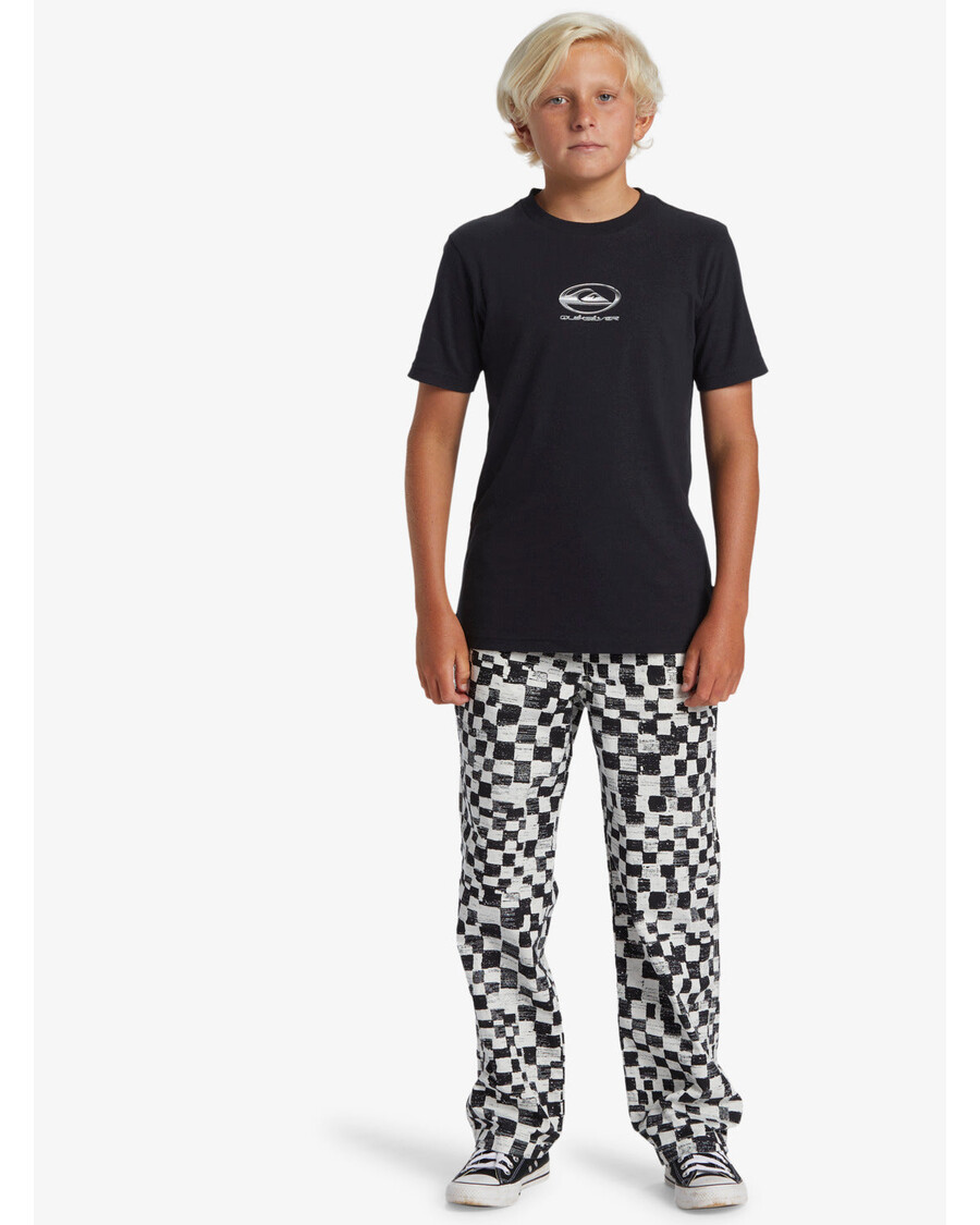 Quik Silver Boys 8-16 Chrome Logo T-Shirt - Black