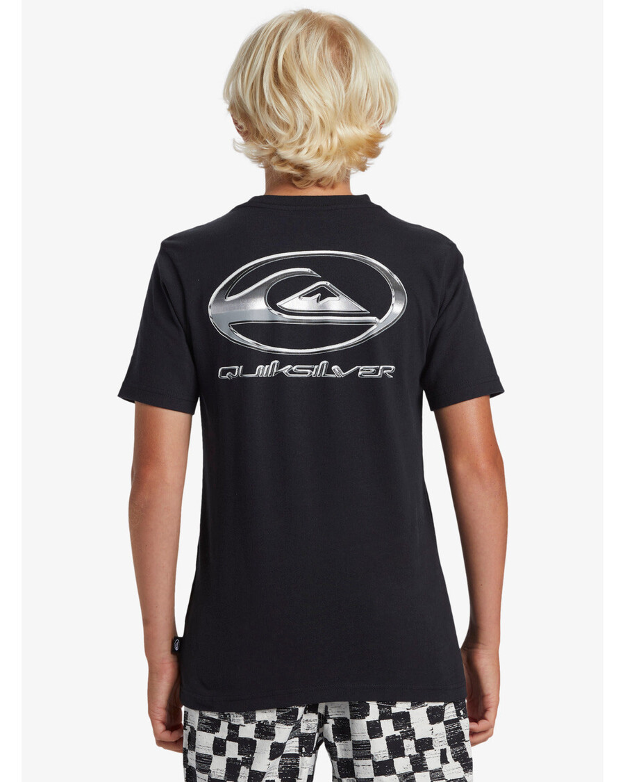 Quik Silver Boys 8-16 Chrome Logo T-Shirt - Black