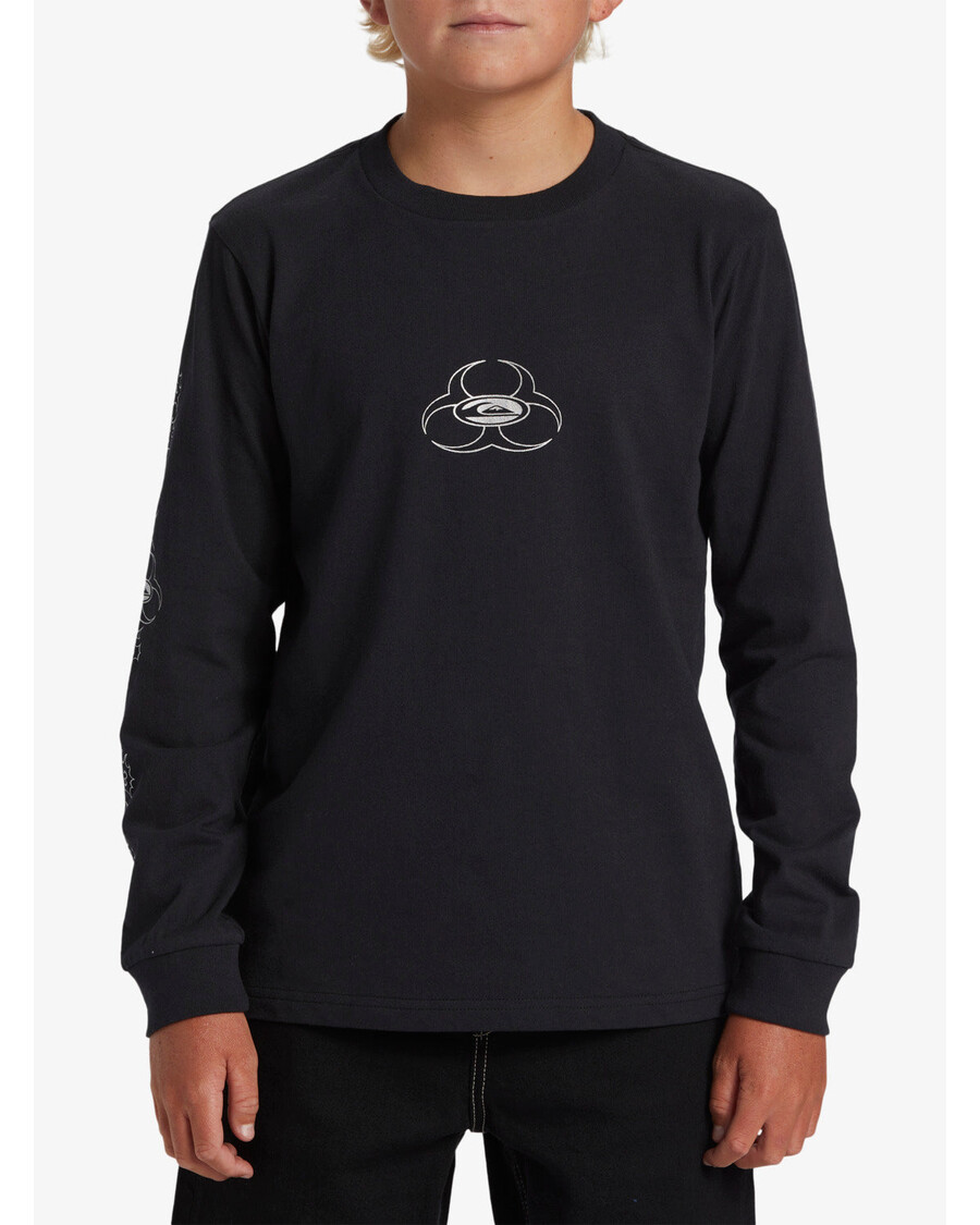 Quiksilver בנים 8-16 חולצת טריקו עם שרוולים ארוכים - שחור