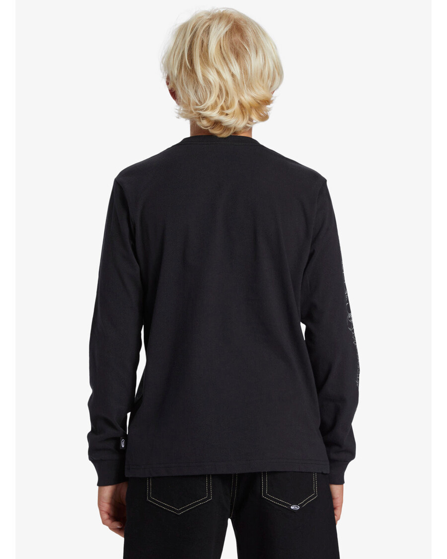 Quiksilver בנים 8-16 חולצת טריקו עם שרוולים ארוכים - שחור